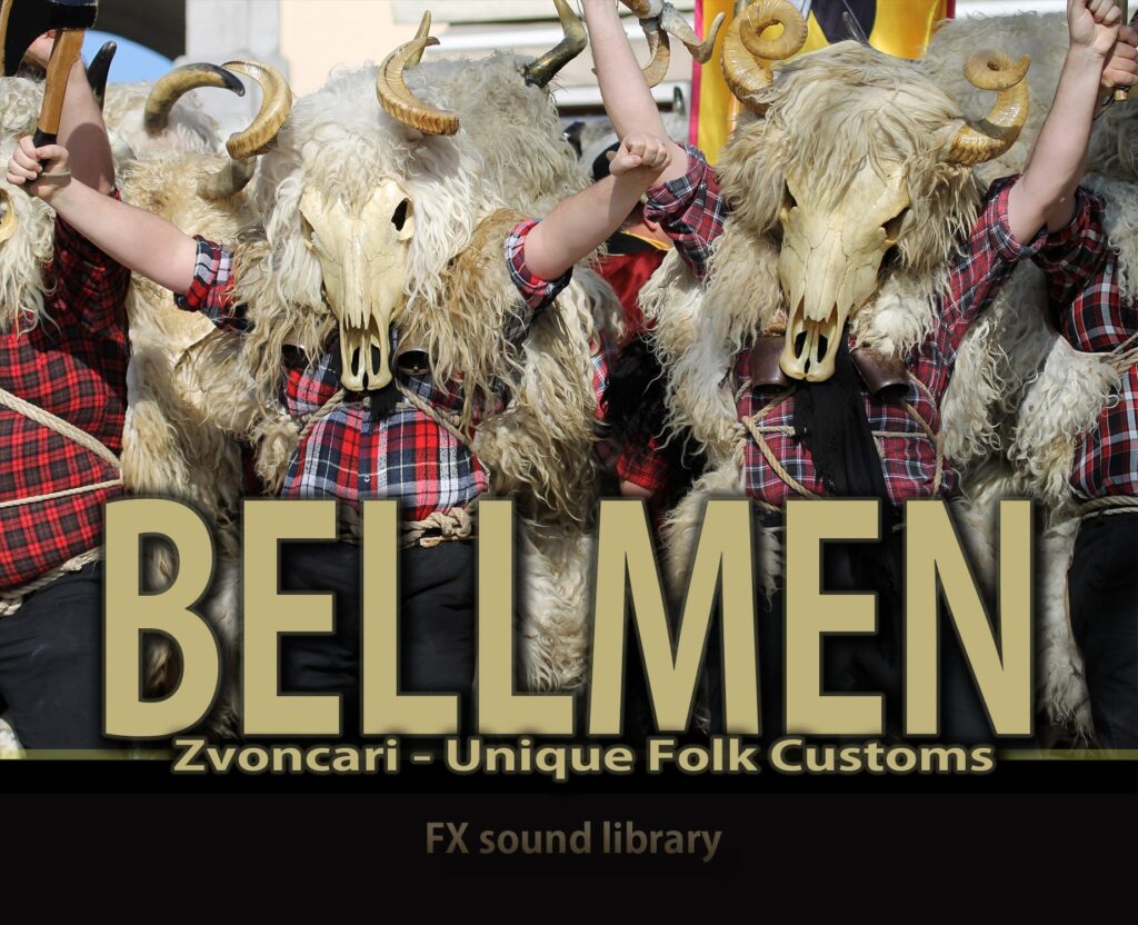 Explore vibrant folk customs: Plaid shirts & furry costumes dance in this captivating sound library image on Sonniss.