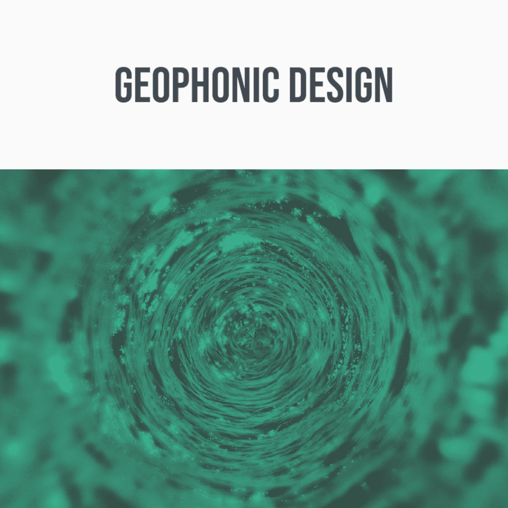 Discover a geophonic design in this sound effects library image, featuring teal spirals on a white backdrop at Sonniss.