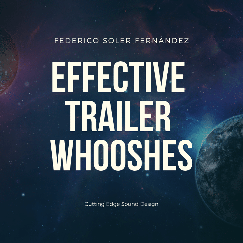 The cover of "Effective Trailer Whooshes" on Sonniss, a sound effects library, showcases planets in a cosmic theme with stars.