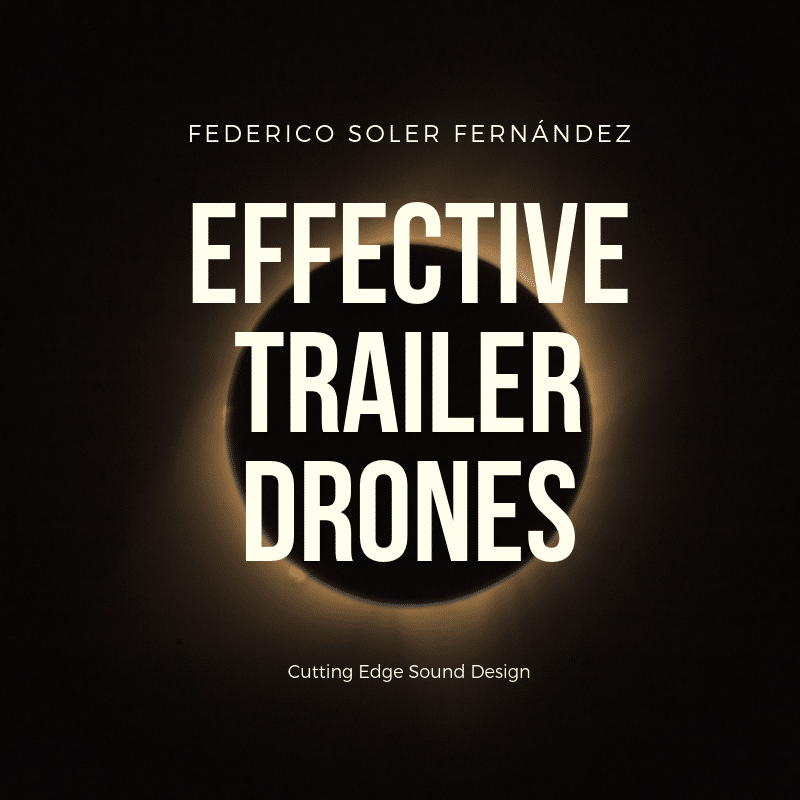 Image of a sound effects library on Sonniss: "Federico Soler Fernández, Trailer Drones & Cutting Edge SFX.