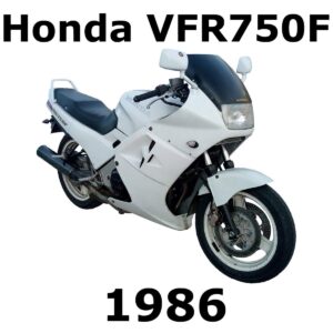 The sound effects library image on Sonniss features a Honda VFR750F 1986 sport bike motorcycle, captured from the right side.