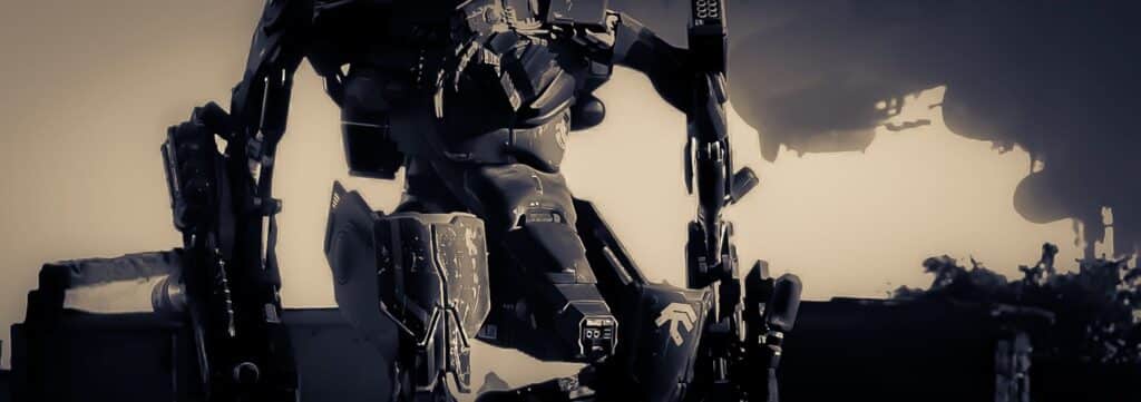 The image shows an Assault Mech - Robotic War Unit, perfect for a sci-fi robotic battle sound effects library on Sonniss.