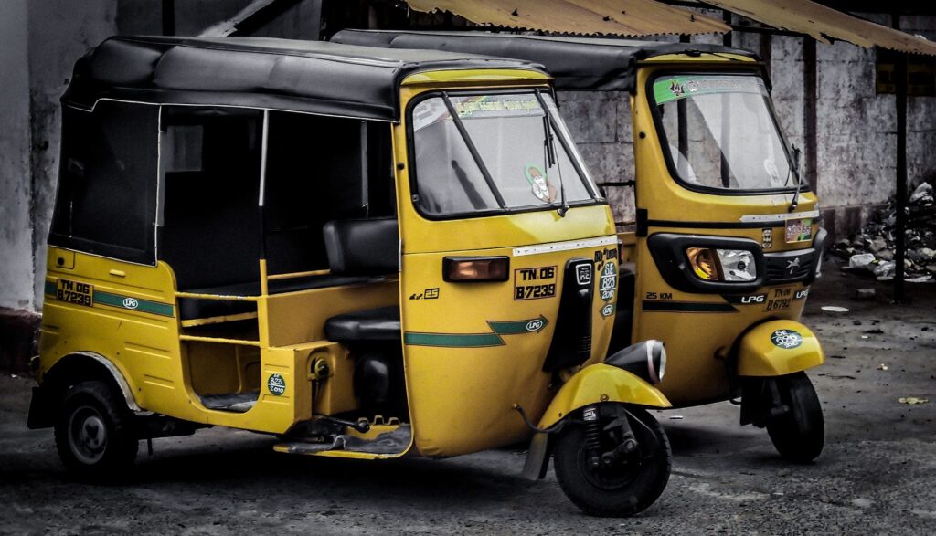 This image is a perfect fit for a city tuk tuk SFX library on Sonniss, capturing authentic vehicle sound effects.