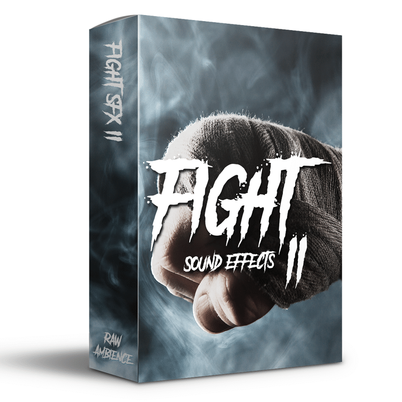Box cover of "Fight Sound Effects II" on Sonniss, showcasing a wrapped fist against smoke; ideal for your sound effects library.