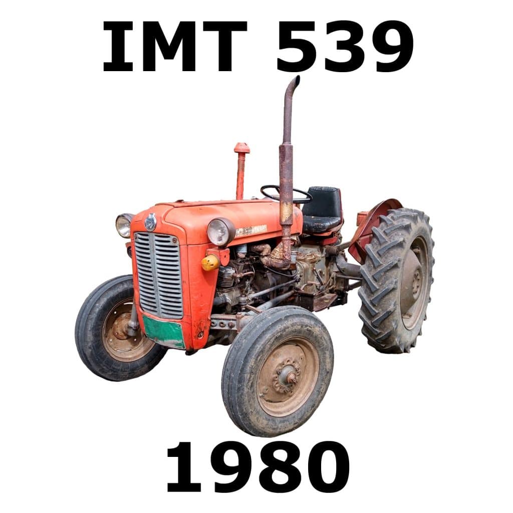 Red IMT 539 tractor (1980) sfx library cover on Sonniss, ideal for vintage farm vehicle sound effects seekers.