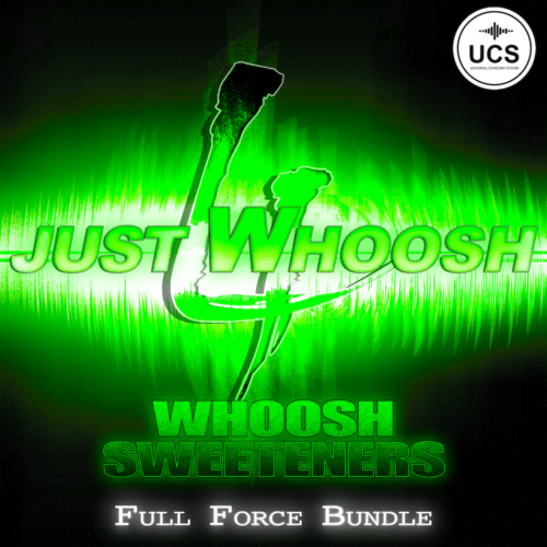 This image displays the just whoosh sweethearts full force bundle, which is part of the impressive sound effects library on Sonniss.