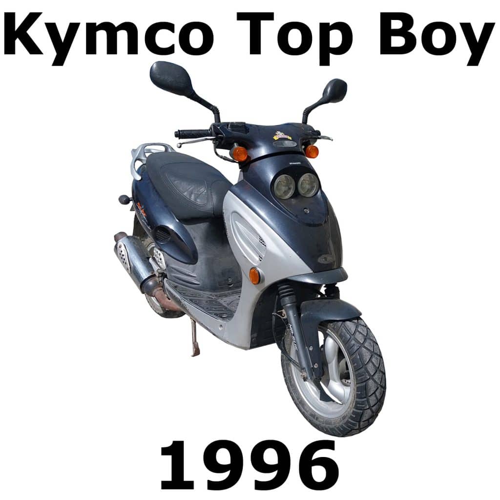 An image of a sound library on Sonniss featuring the detailed 1996 Kymco Top Boy scooter, including its prominent headlights and mirrors.