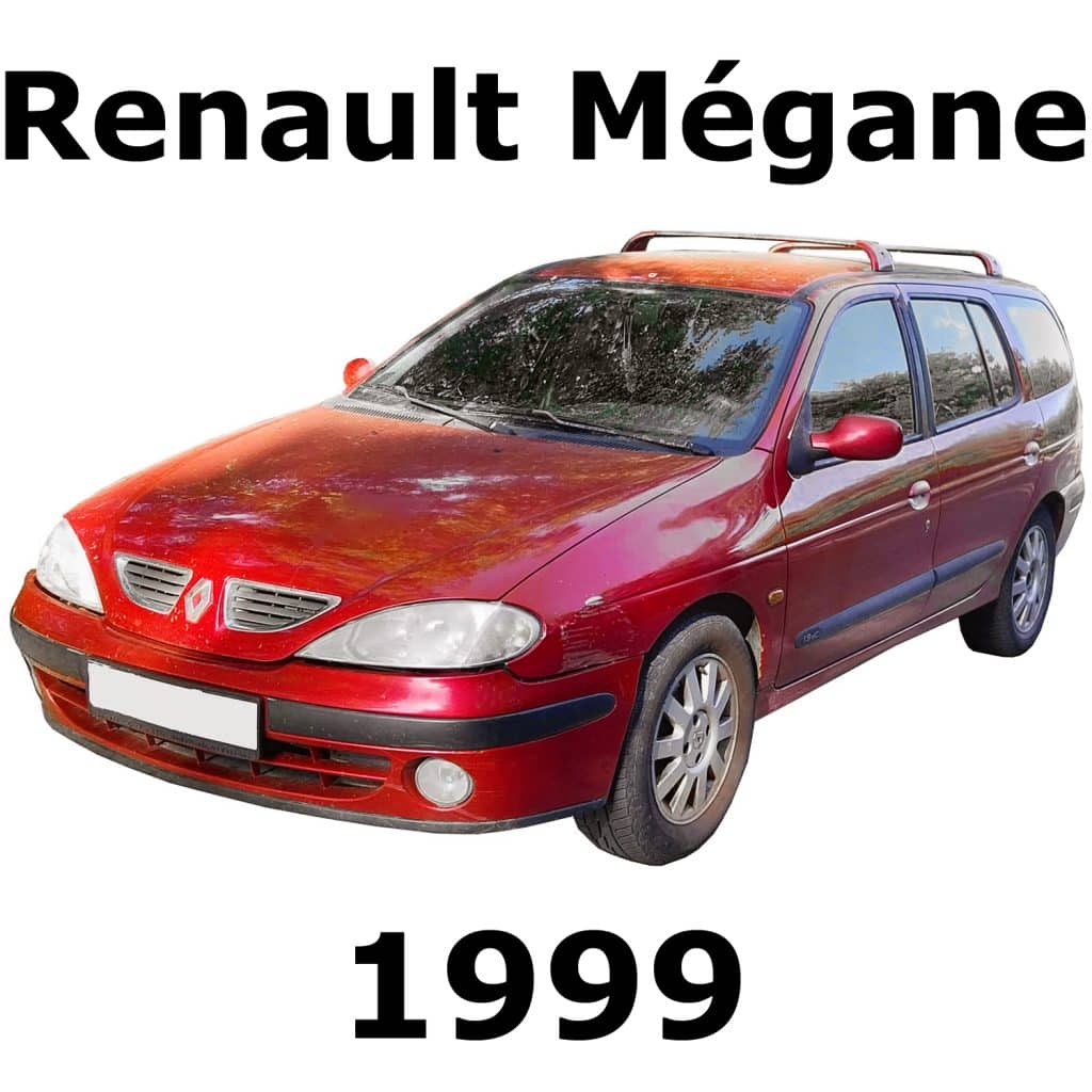 The image is a portrayal of the Renault Megane 1999, featured within the sound effects library on Sonniss. This sound effects library includes audio showcasing the specific sounds and nuances of a Renault Megane 1999.