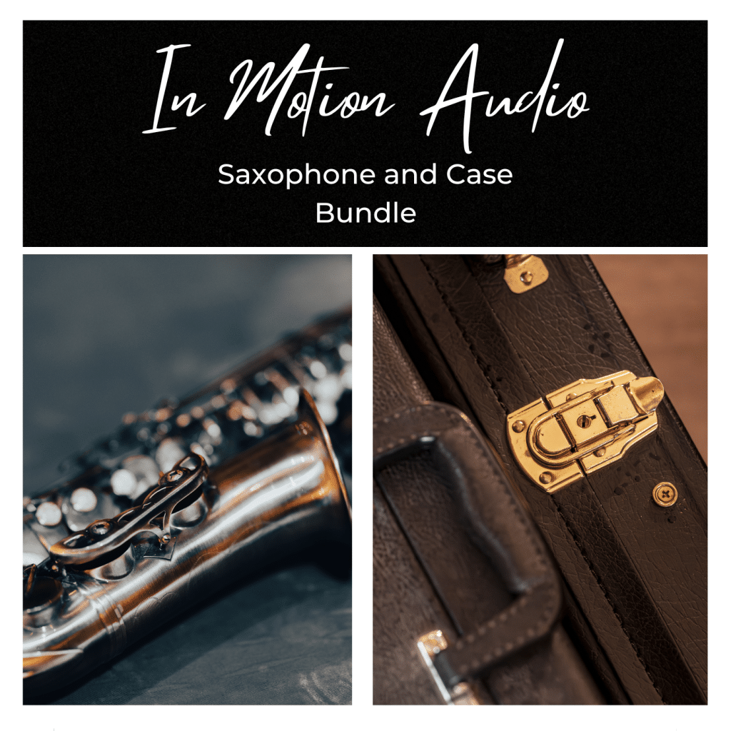 Image of a saxophone and case from the In Motion Audio sound effects library on Sonniss, perfect for jazz SFX searches.