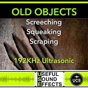Cover image for an old objects sound effects library on Sonniss; claw marks, rusted metal, screeching, 192KHz ultrasonic sfx.