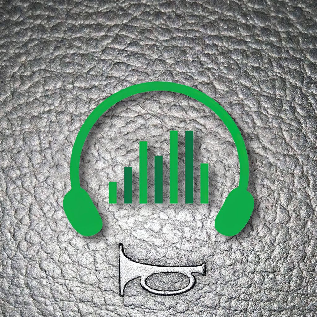 A green headphone icon with audio bars and a black trumpet, representing a sound effects library logo on Sonniss.