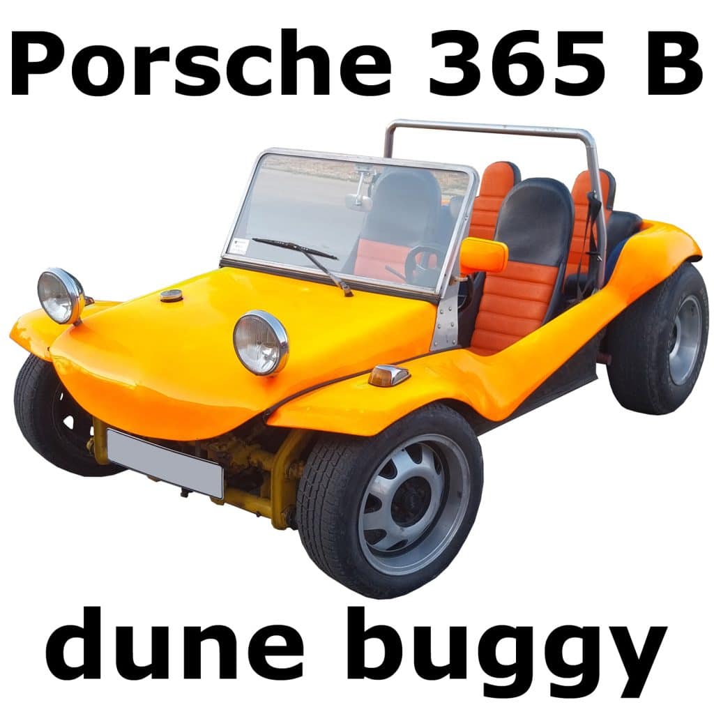 A bright orange Porsche 365 B dune buggy shown front left, perfect for automotive sfx library covers on Sonniss.