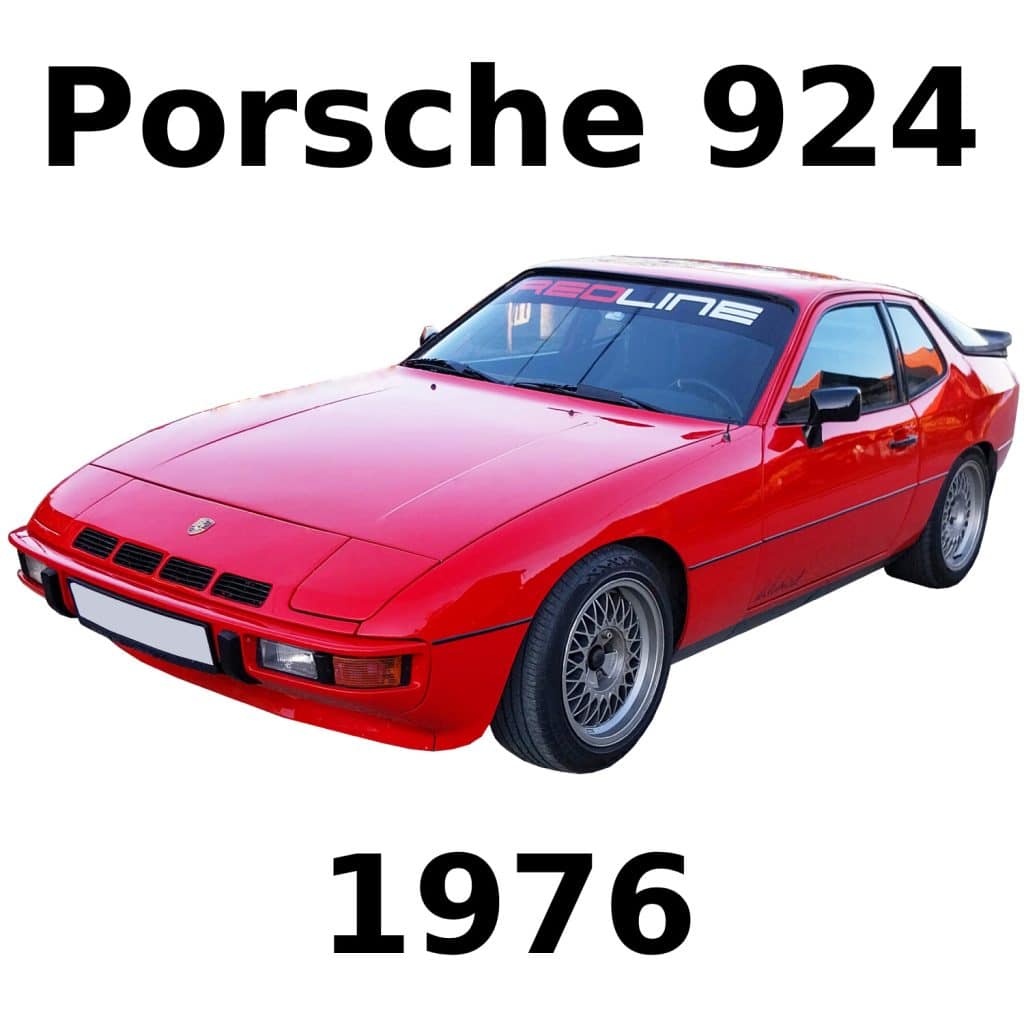 A red 1976 Porsche 924, front left view, shown as a car sound effects library on Sonniss, with bold model text.
