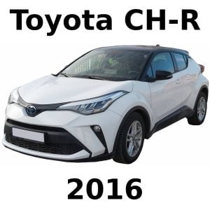 Image of a white 2016 Toyota CH-R for automotive sfx library on Sonniss, ideal for car sound effects reference and design.