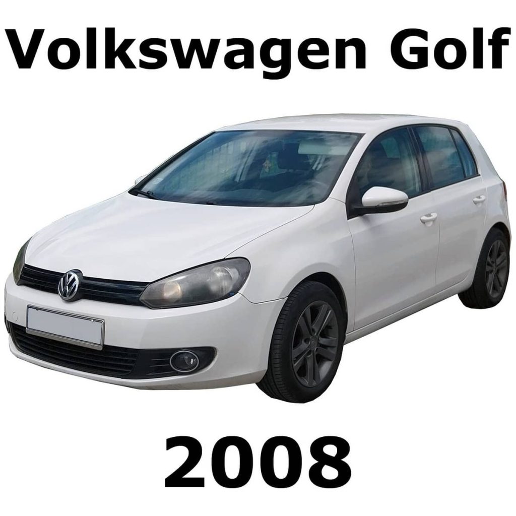 Image of a white 2008 Volkswagen Golf for vehicle sfx library listing on Sonniss—perfect for authentic car sound effects.