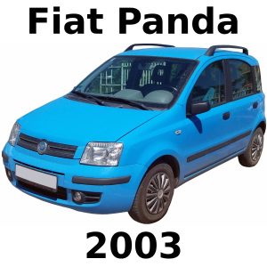 Image of a blue 2003 Fiat Panda, ideal for automotive sound effects library listings on Sonniss.