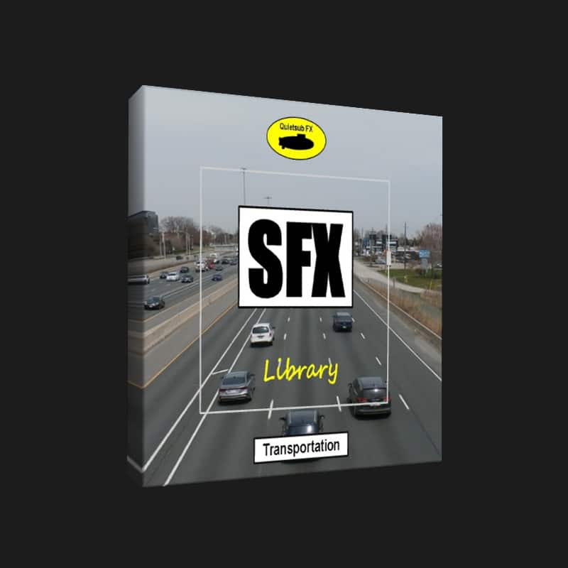 A sound effects library for transportation on Sonniss, showing cars on a highway under a cloudy sky.