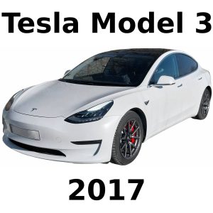 Tesla Model 3 (2017) SFX library cover on Sonniss, showcasing car for automotive sound effects & Foley searchers.