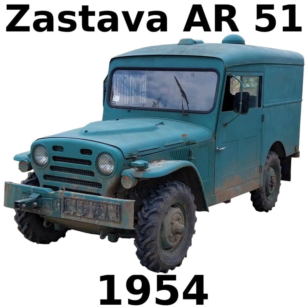 Green Zastava AR 51 1954—vintage military vehicle sfx library photo for classic car sound effects on Sonniss.