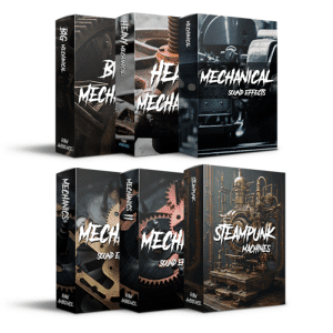 Mechanical and steampunk SFX library boxes with industrial visualsβindustrial sound effects for film on Sonniss.
