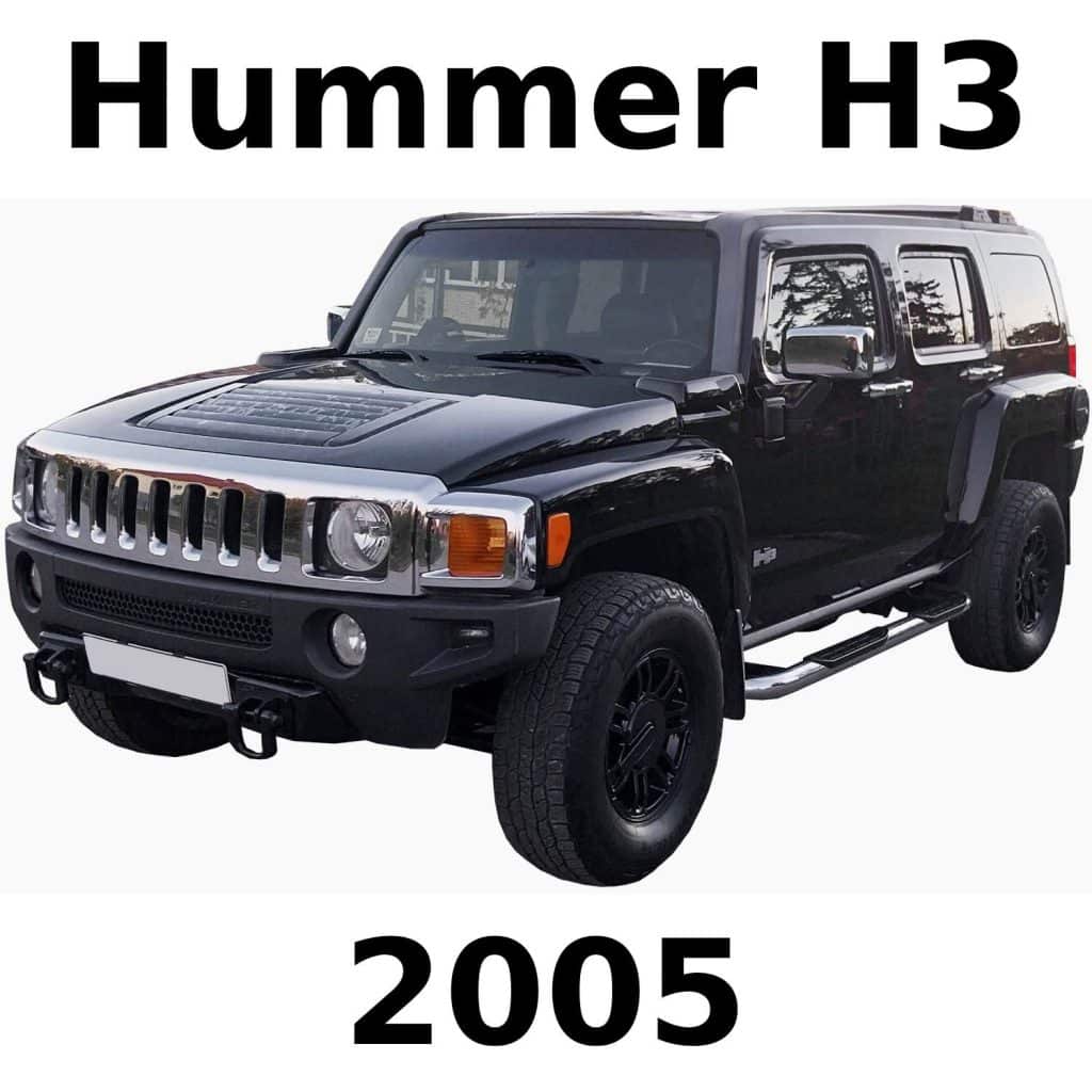 Black 2005 Hummer H3 SUV, front-left view; image for off-road vehicle sound effects library on Sonniss.