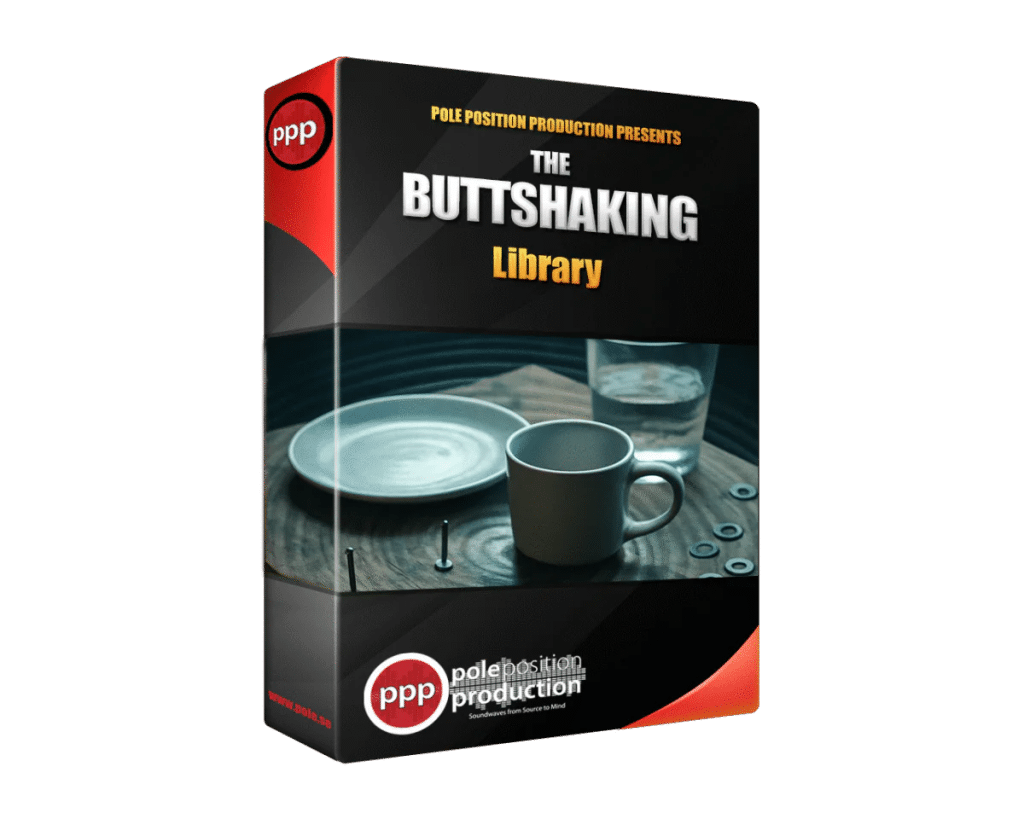 The image is of a coffee-themed sound effects library box on Sonniss, showing a cup, saucer, water glass, and metal washers.