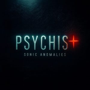 The word “PSYCHIS” appears in glowing text, with a red star replacing the dot above the “I.” Below, smaller text reads “SONIC ANOMALIES.” The background is dark and textured.