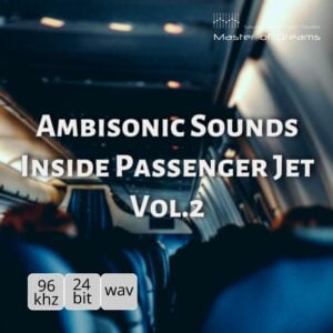 Blurred rows of seats inside a passenger jet cabin from Ambisonic Sounds - Inside Passenger Jet Vol.2.
