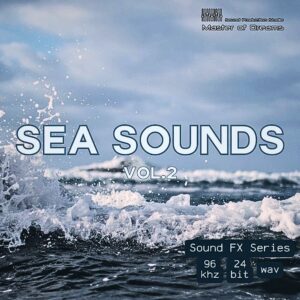 Sea waves crash against the shore under a cloudy sky in Sea Sounds Vol.2.