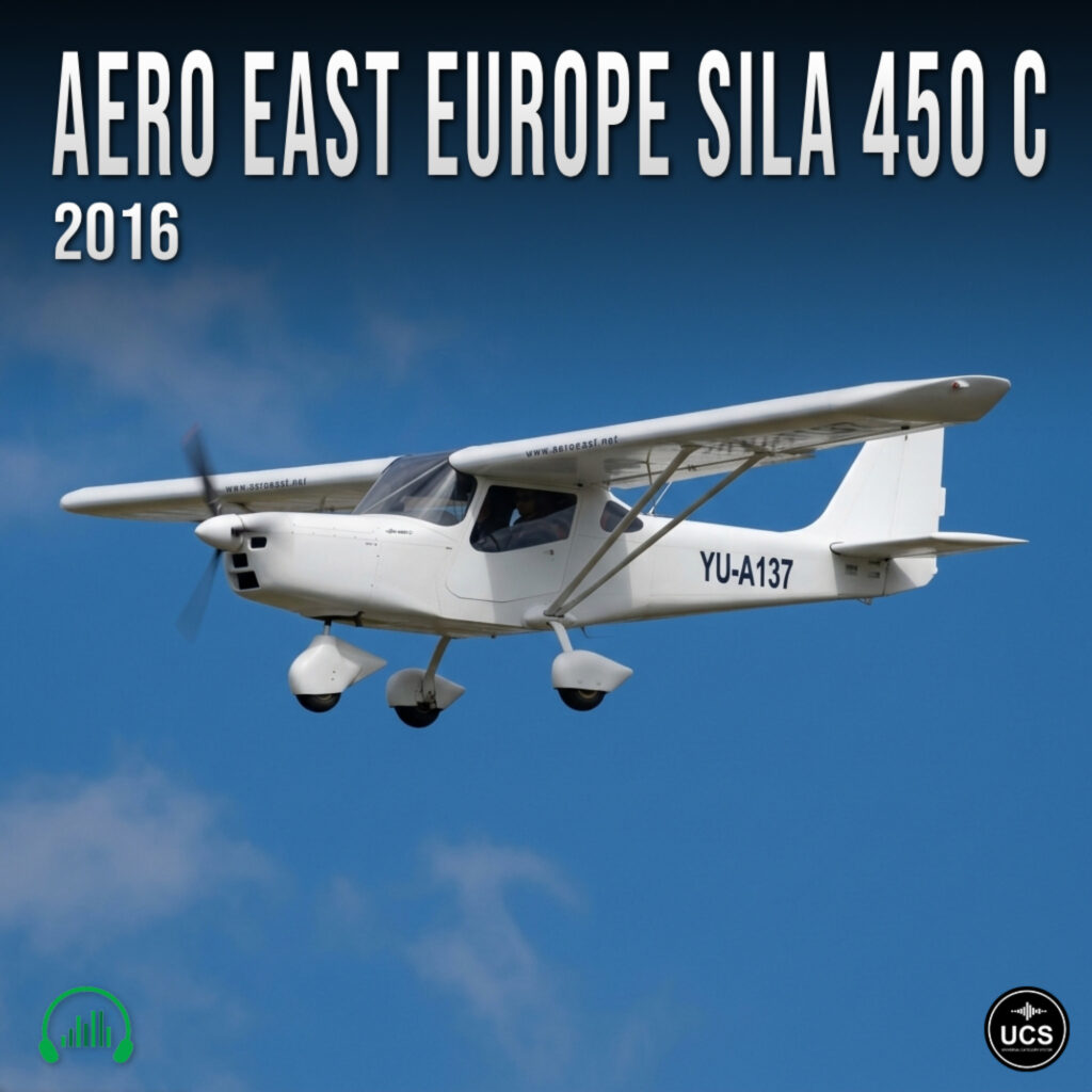 Aero East Europe Sila 450 C 2016 light aircraft in flight against a blue sky.