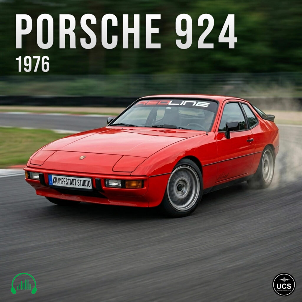Porsche 924 1976 sports car cover art