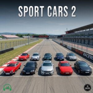 Ten Sport Cars 2 vehicles sit in two rows on a racetrack starting grid.